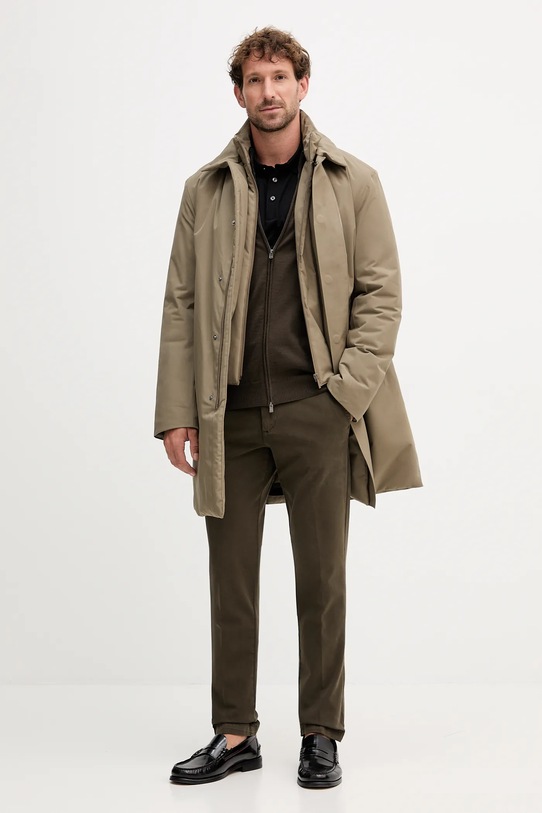 Μάλλινη ζακέτα BOSS 50476347 πράσινο AW25