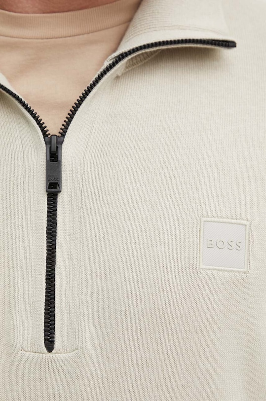 BOSS Orange sweter z domieszką kaszmiru BOSS ORANGE 50494387 beżowy