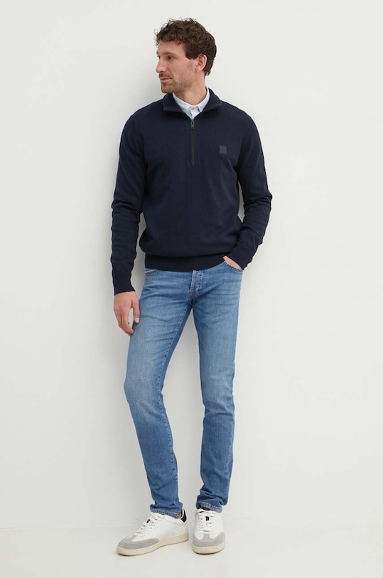 Boss Orange pulover din amestec de casmir BOSS ORANGE 50494387 bleumarin AW24