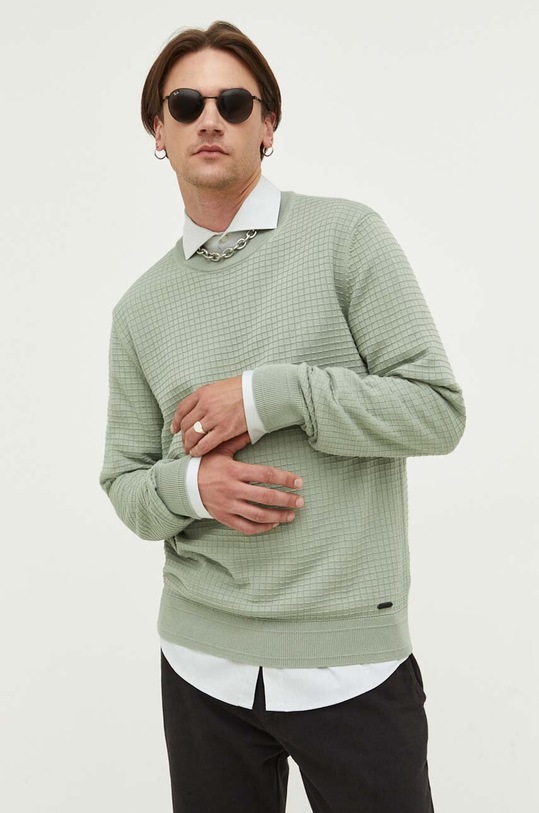 HUGO sweter bawełniany zielony 50492803