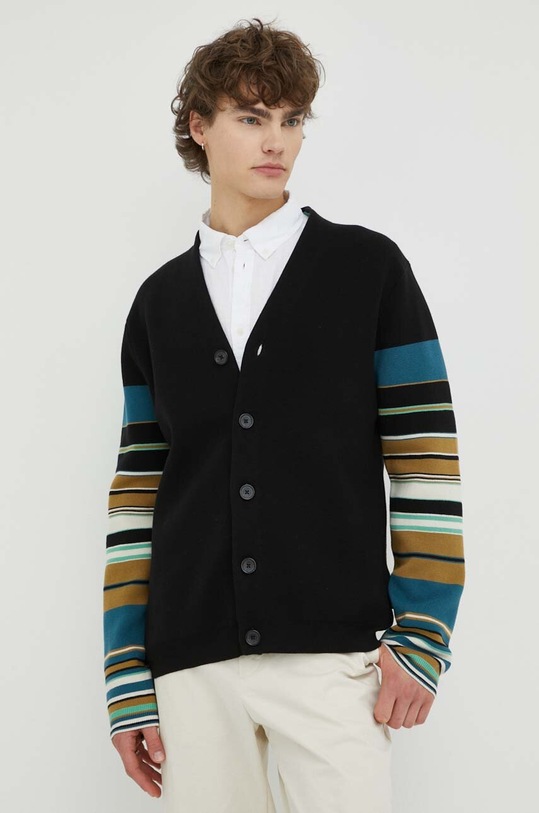 PS Paul Smith kardigan bawełniany wzorzyste czarny M2R.235Y.L21866