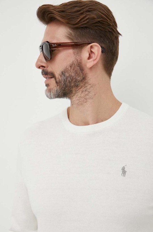 Odzież Polo Ralph Lauren sweter z domieszką kaszmiru 710866549 biały