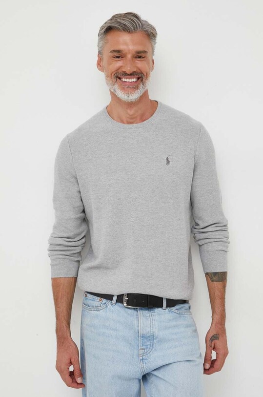 Polo Ralph Lauren pulover de bumbac gri 710918163
