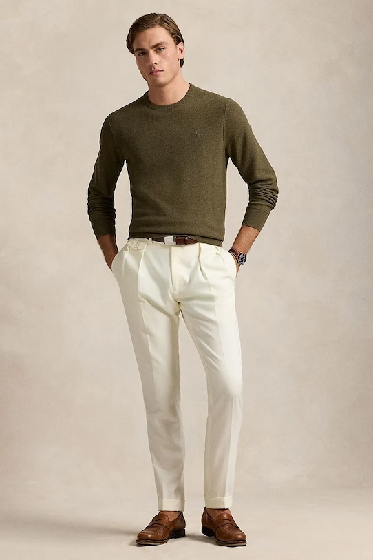 Oblečení Bavlněný svetr Polo Ralph Lauren 710918163 zelená