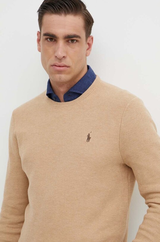Бавовняний светр Polo Ralph Lauren бежевий 710918163