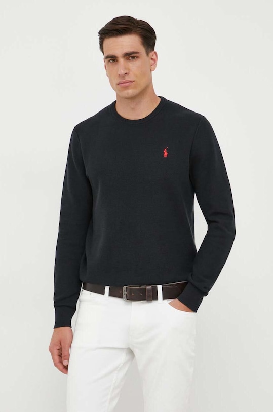 Polo Ralph Lauren sweter bawełniany czarny 710918163