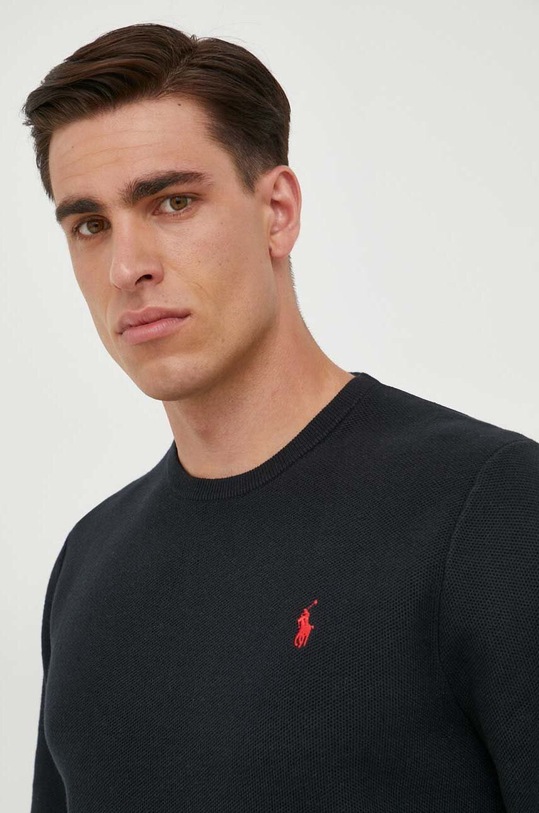Polo Ralph Lauren sweter bawełniany czarny 710918163