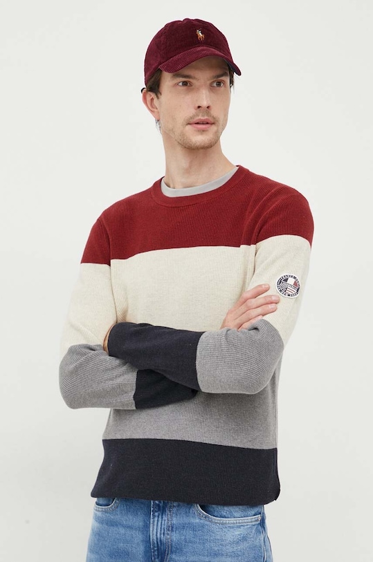 Βαμβακερό πουλόβερ Lindbergh βαμβάκι πολύχρωμο 30.824046.DK.RED