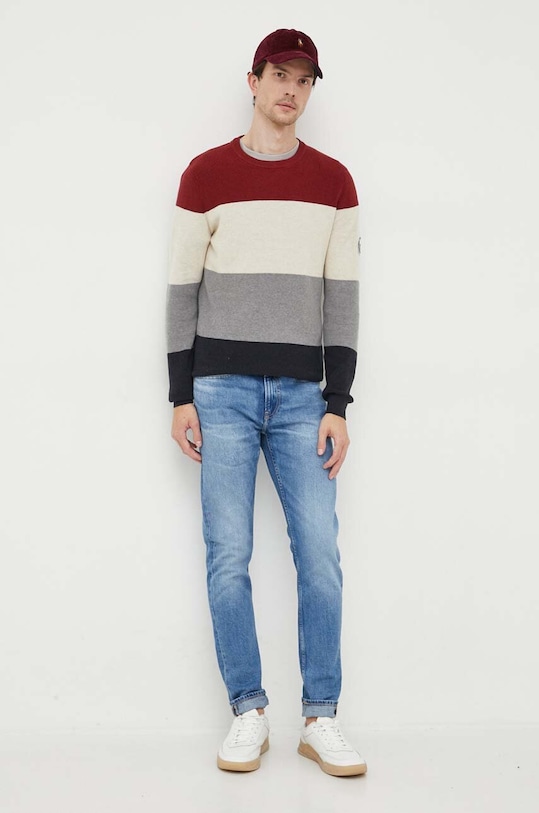 Βαμβακερό πουλόβερ Lindbergh 30.824046.DK.RED πολύχρωμο AW23