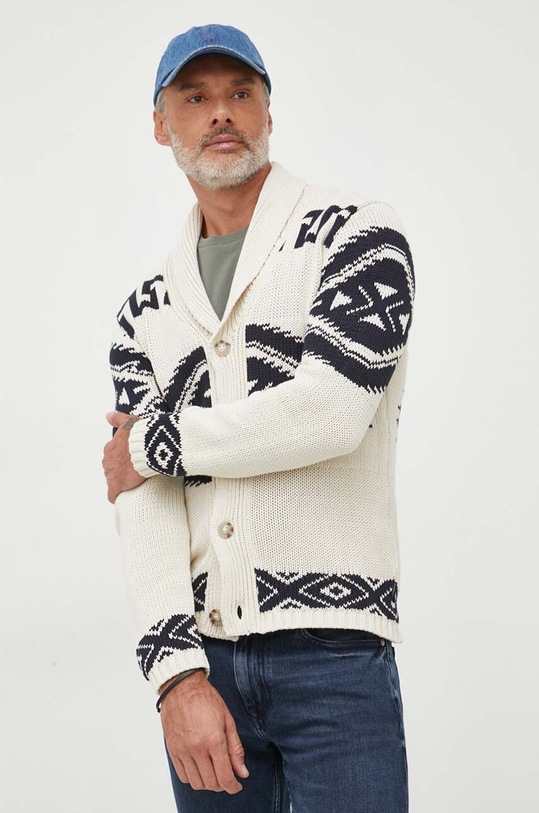 Lindbergh pamut kardigán 30.827014.CREAM.WHITE bézs AW23