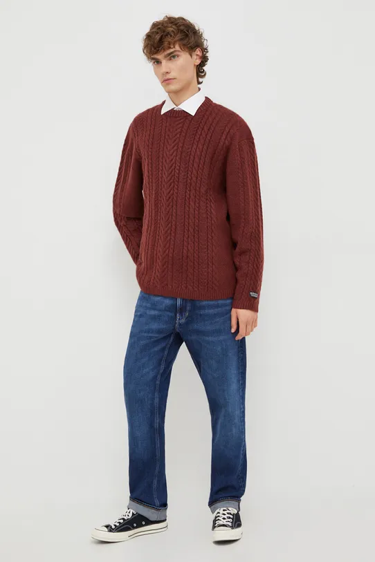 Levi's sweter A0708.0014 brązowy AW23