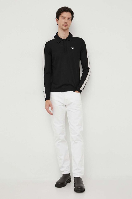 Emporio Armani gyapjú pulóver 6R1MU1.1MMHZ fekete AW23