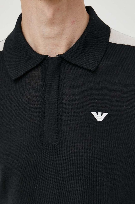 Emporio Armani gyapjú pulóver 6R1MU1.1MMHZ fekete