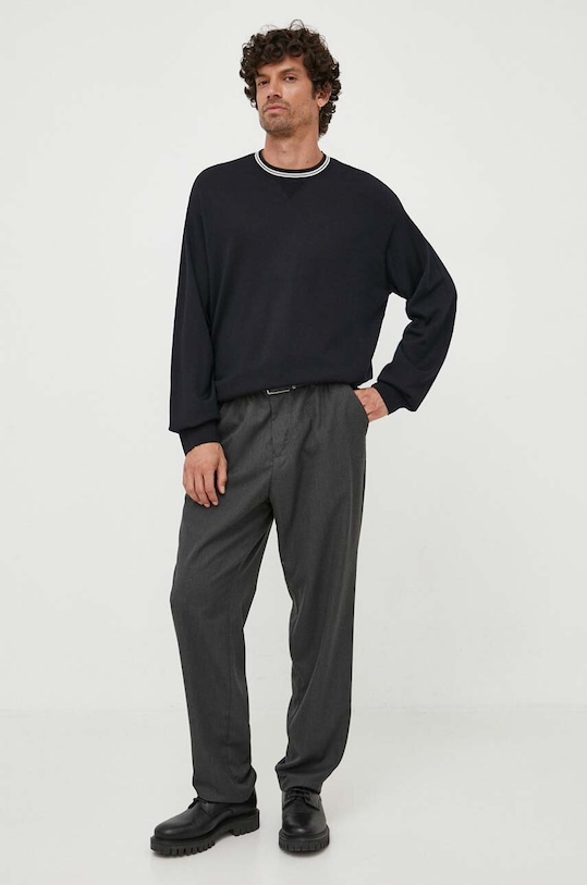 Emporio Armani gyapjú pulóver 6R1MXG.1MNGZ sötétkék AW23