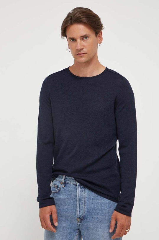 Drykorn sweter wełniany 48867.420003 granatowy AW23