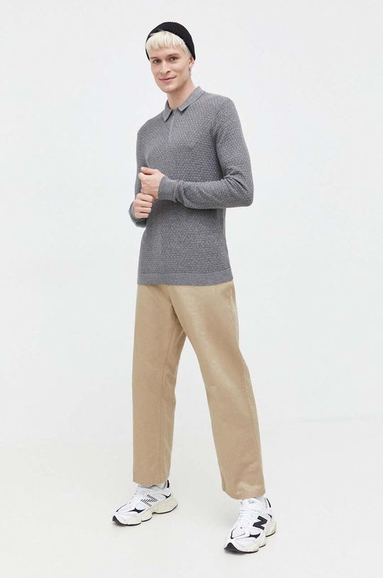 Hollister Co. sweter KI320.3038.122 szary AW23