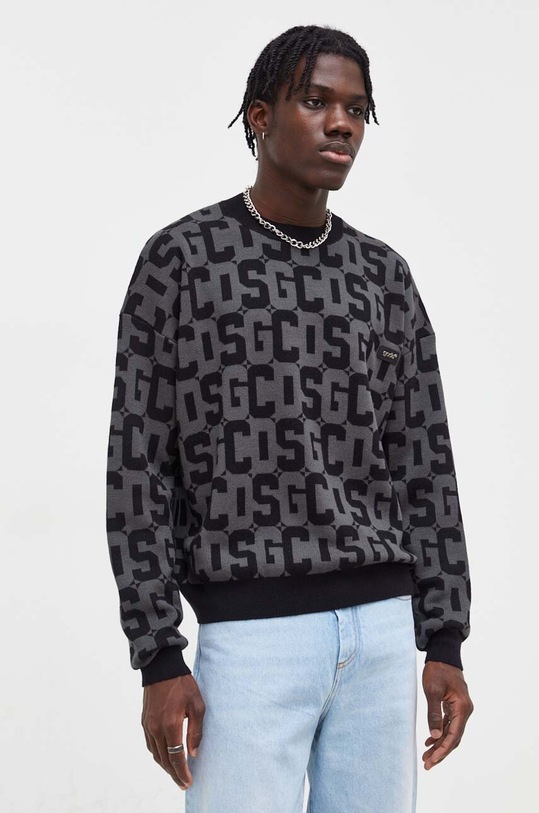 GCDS maglione in lana lana nero FW23M380704