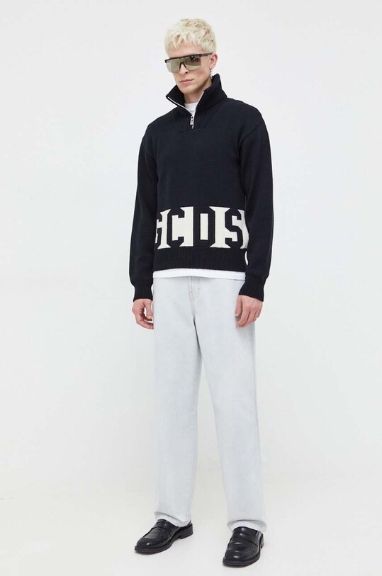 Vuneni pulover GCDS FW23M380705 crna AW23