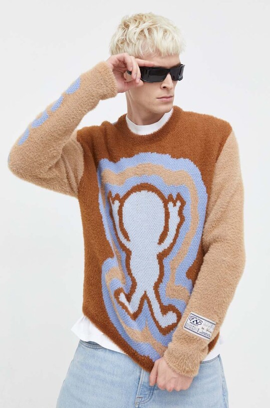 GCDS pulover din amestec de lana albastru FW23M440909