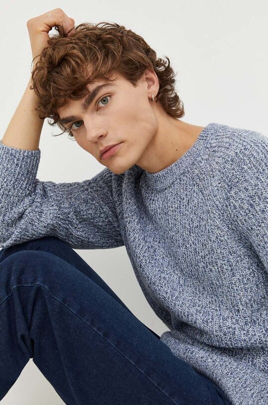 Abercrombie & Fitch sweter bawełniany wzorzyste granatowy KI120.3159.200