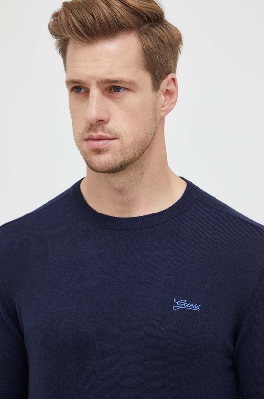 Guess sweter z domieszką wełny okrągły granatowy M3YR00.Z3052