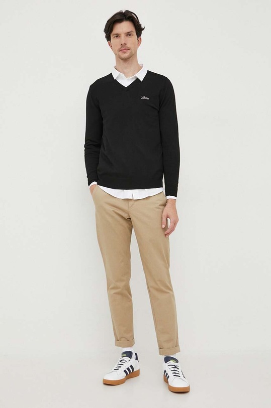 Guess pulóver selyemkeverékből gyapjú szállal fekete M3YR01.Z3052