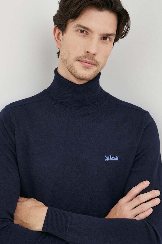 Ένα πουλόβερ σε μείγμα μεταξιού Guess M3BR10.Z3052 σκούρο μπλε