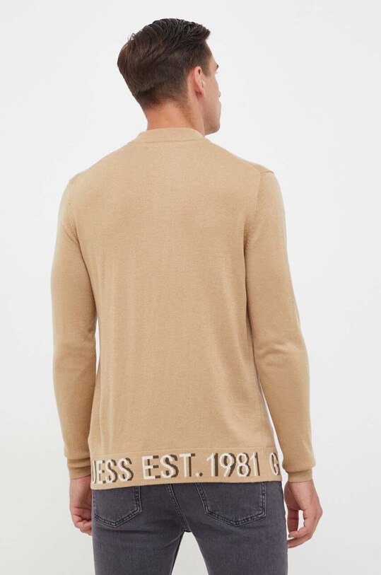 Odzież Guess sweter z domieszką jedwabiu M3BR18.Z38V2 beżowy