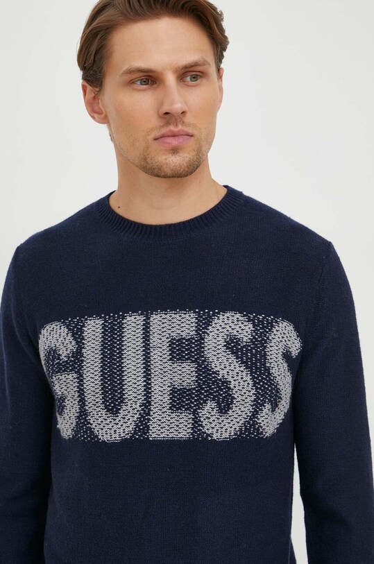 Светр з домішкою вовни Guess темно-синій M3BR50.Z38V2