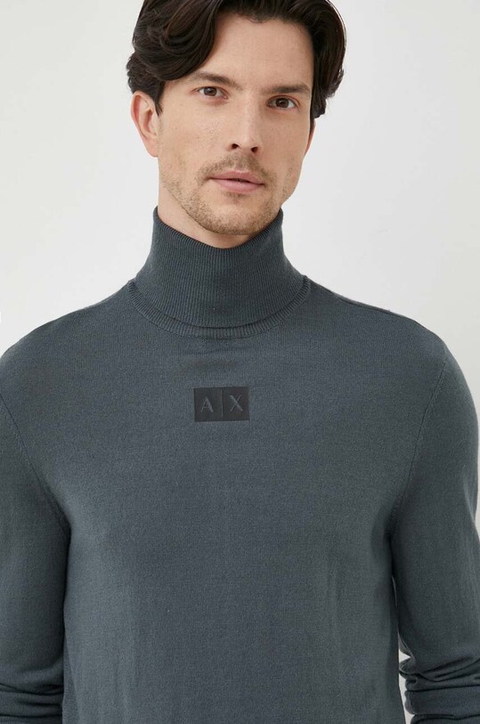 Armani Exchange sweter wełniany zielony 6RZM5C.ZMM9Z