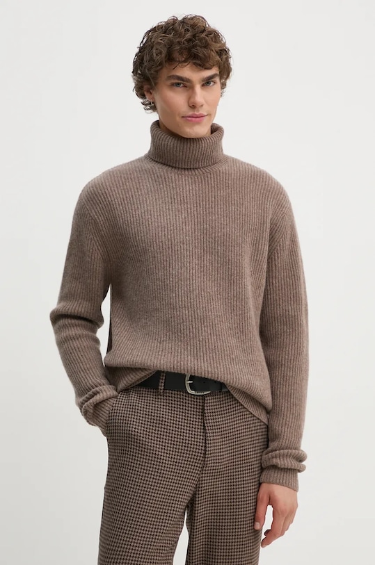 Vlněný svetr Les Deux béžová LDM310047