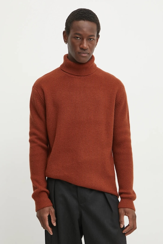 Вовняний светр Les Deux вовна помаранчевий LDM310047