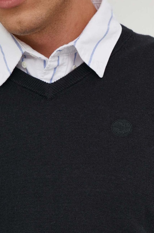 North Sails sweter z domieszką wełny 699854 czarny