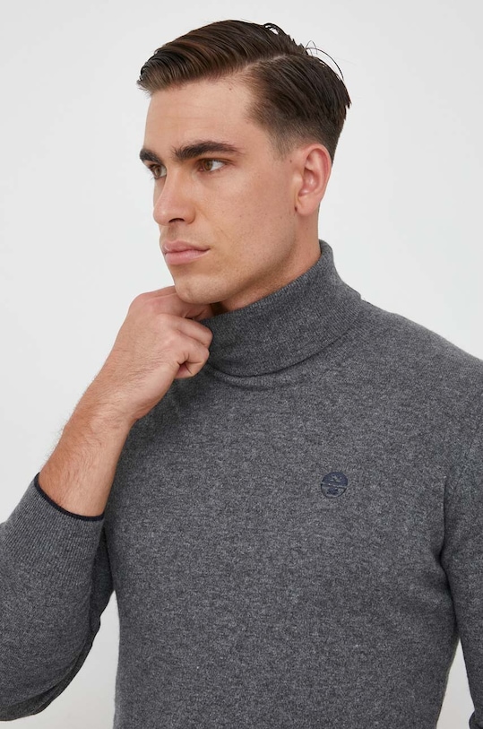 North Sails sweter z domieszką wełny szary 699862