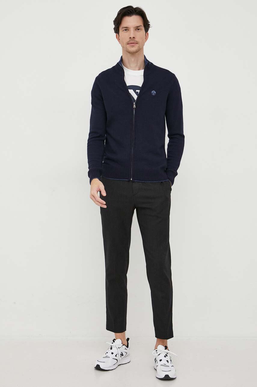 Ζακέτα από μίγμα μαλλιού North Sails 699864 σκούρο μπλε AW23