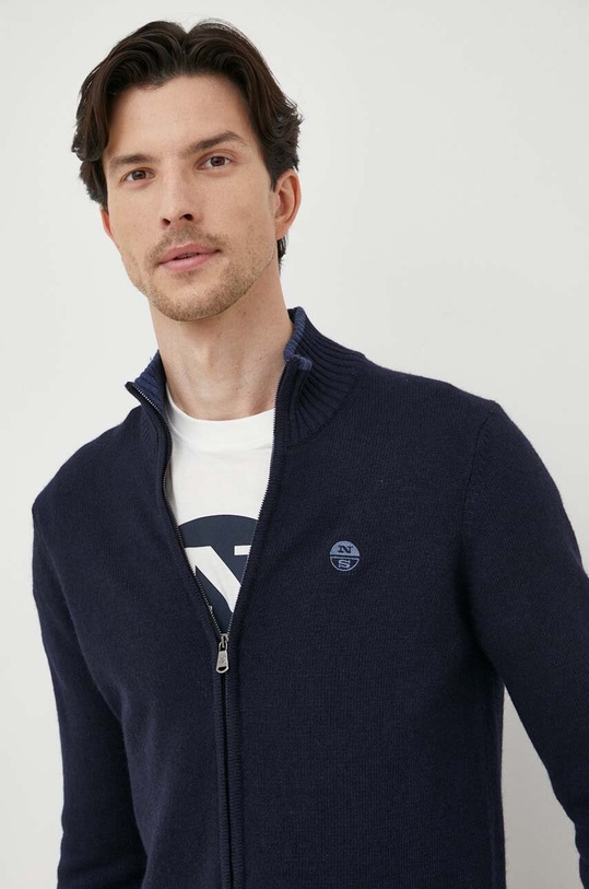North Sails cardigan din amestec de lana bleumarin 699864