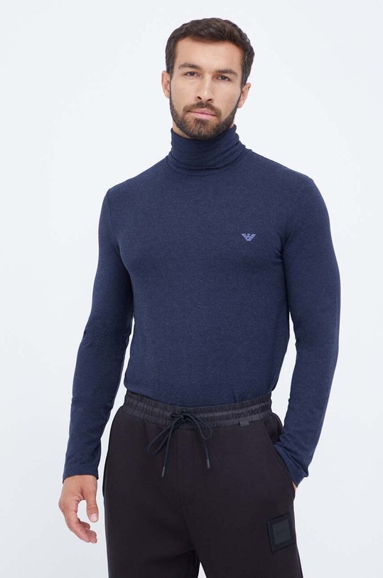 Emporio Armani Underwear longsleeve lounge z elastanem granatowy 112066.3F584