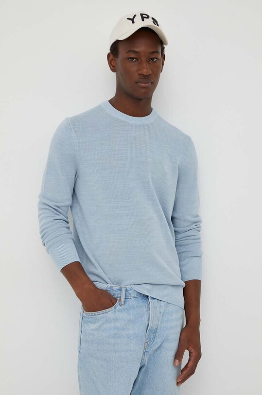 Odzież Marc O'Polo sweter bawełniany 328502360124 niebieski