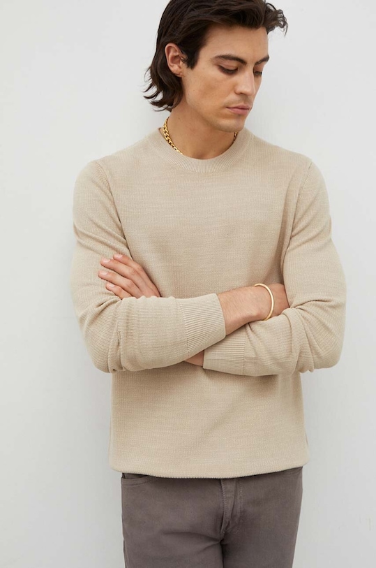 Marc O'Polo sweter bawełniany bawełna beżowy 328502360124