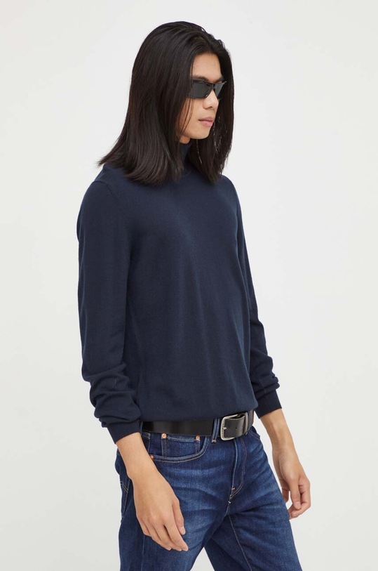 Вълнен пуловер Marc O'Polo вълна тъмносин 329508360386