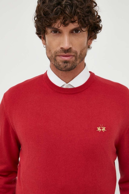 La Martina maglione in misto lana rosso WMS002
