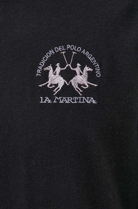 Pulover s dodatkom vune La Martina WMS016 crna
