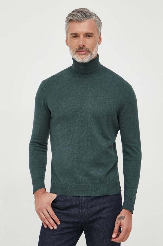 Pepe Jeans sweter z domieszką kaszmiru Andre z domieszką wełny zielony PM702242.692