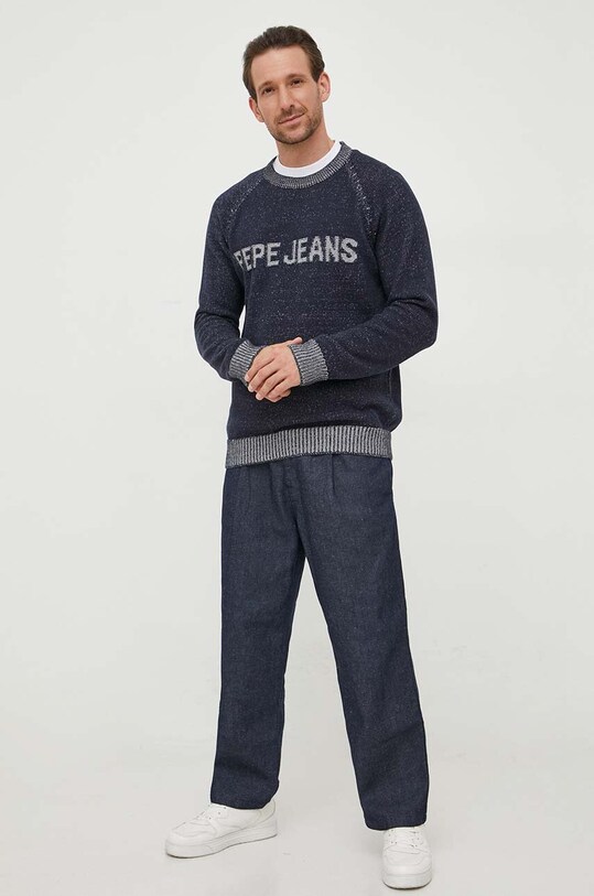 Pepe Jeans sweter bawełniany Stepney PM702384.594 granatowy AW23