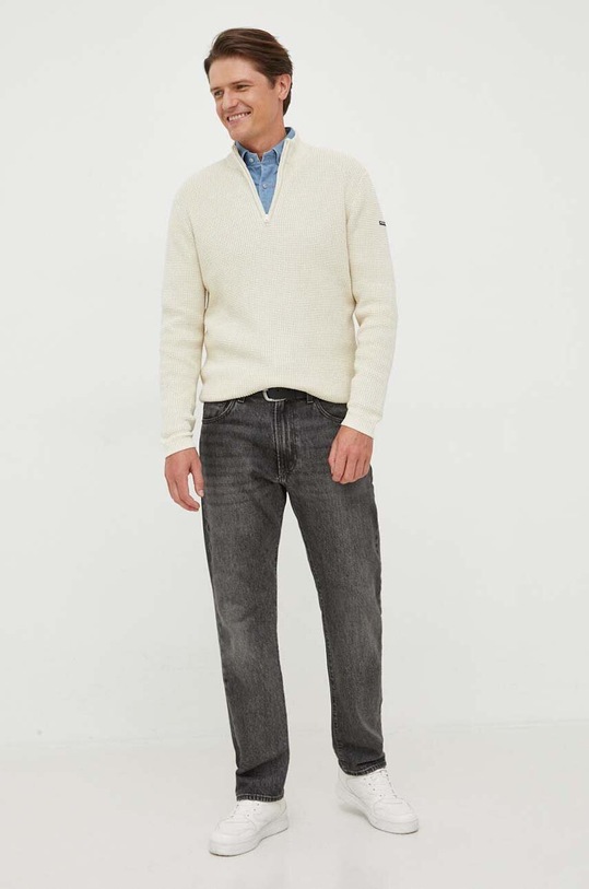 Pepe Jeans sweter bawełniany Dean PM702389.804 beżowy AW23