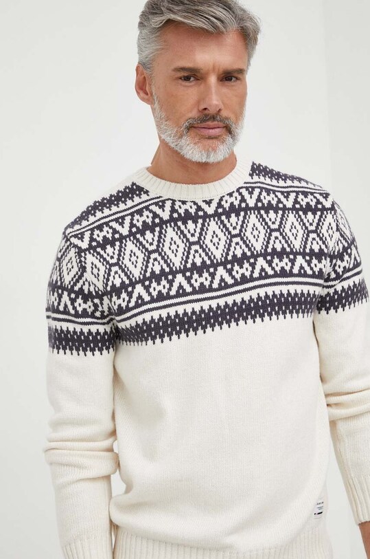 Pepe Jeans sweter z domieszką wełny Elijah PM702398.804 beżowy