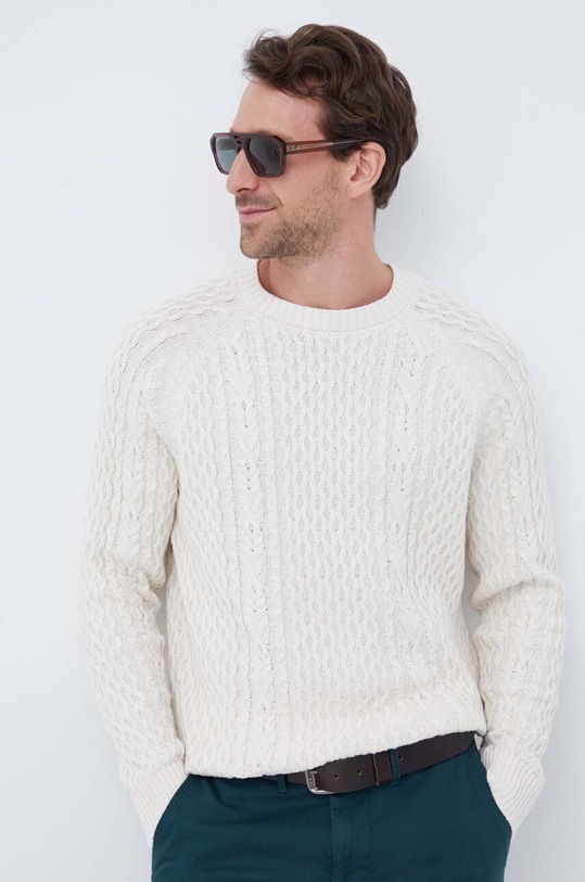 Pepe Jeans sweter bawełniany bawełna beżowy PM702378.803