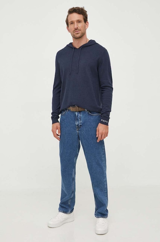 Svetr z vlněné směsi Pepe Jeans Andre PM702366.594 námořnická modř AW23