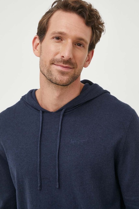 Svetr z vlněné směsi Pepe Jeans Andre námořnická modř PM702366.594