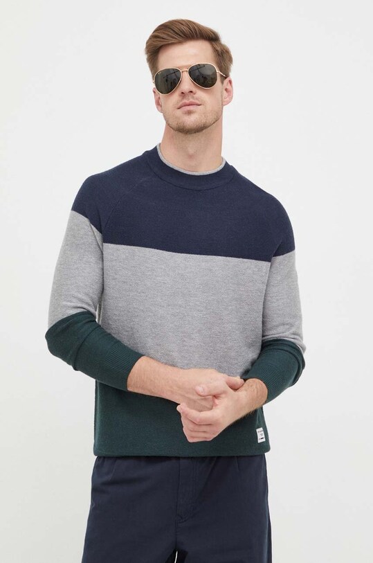 Pepe Jeans sweter z domieszką wełny Samuel okrągły szary PM702367.933